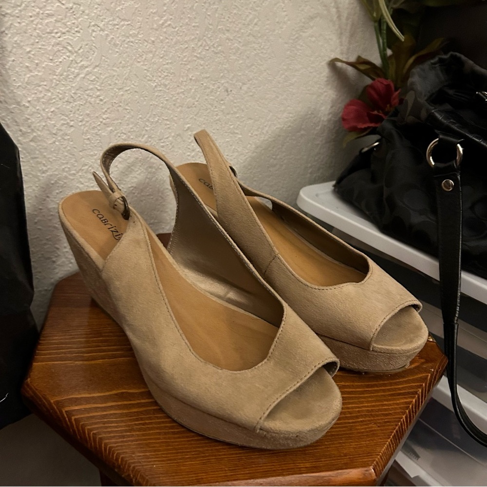 tan wedge heels